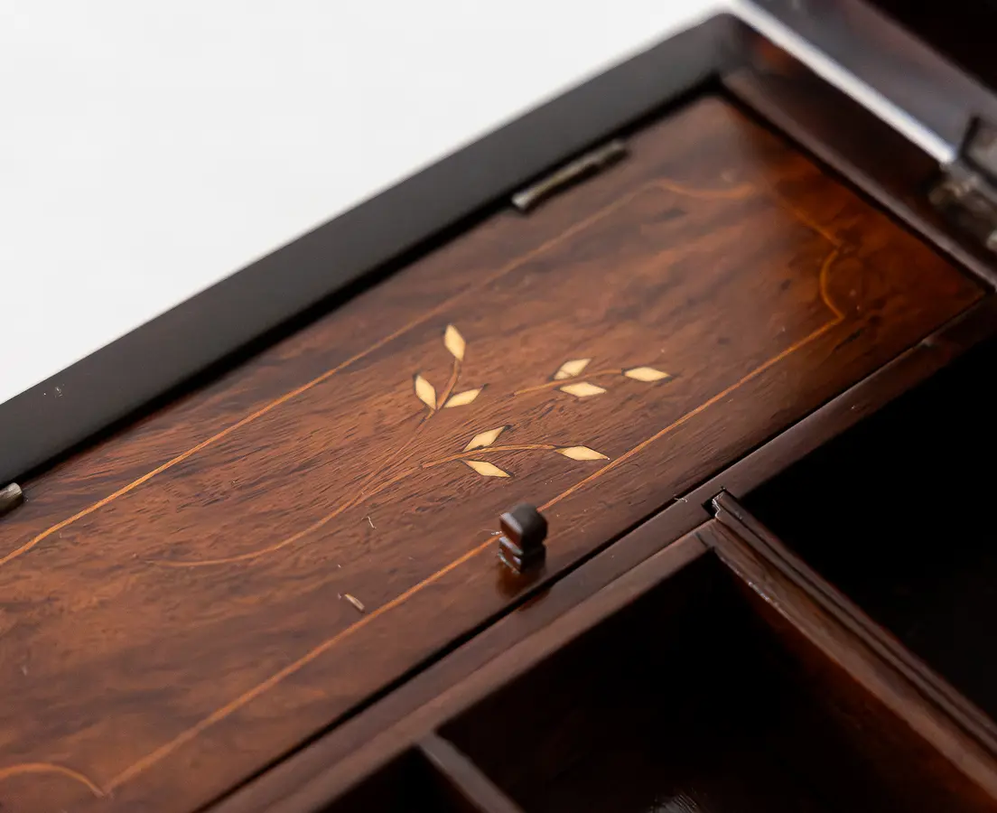 Rosewood Box with Ebony and Ivory Inlay