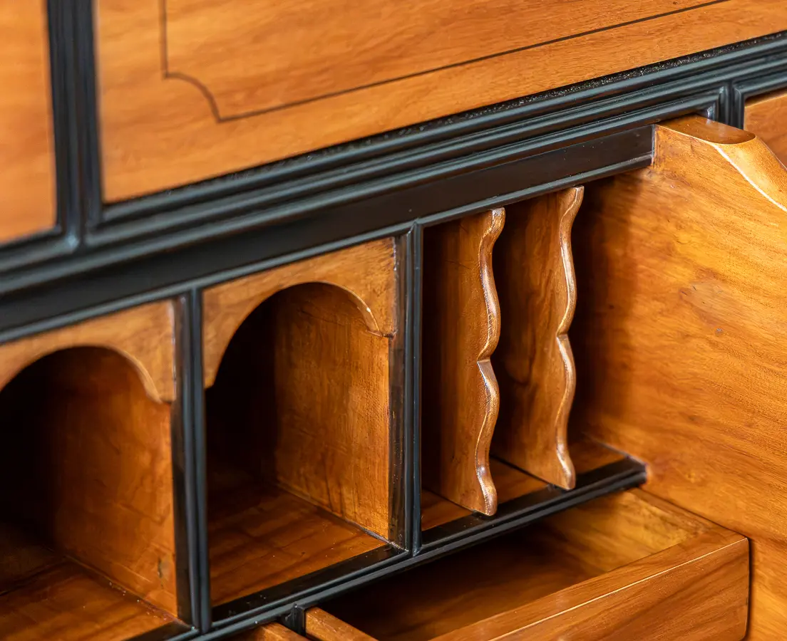 Camphor and Ebony Secretaire Chest of Drawers