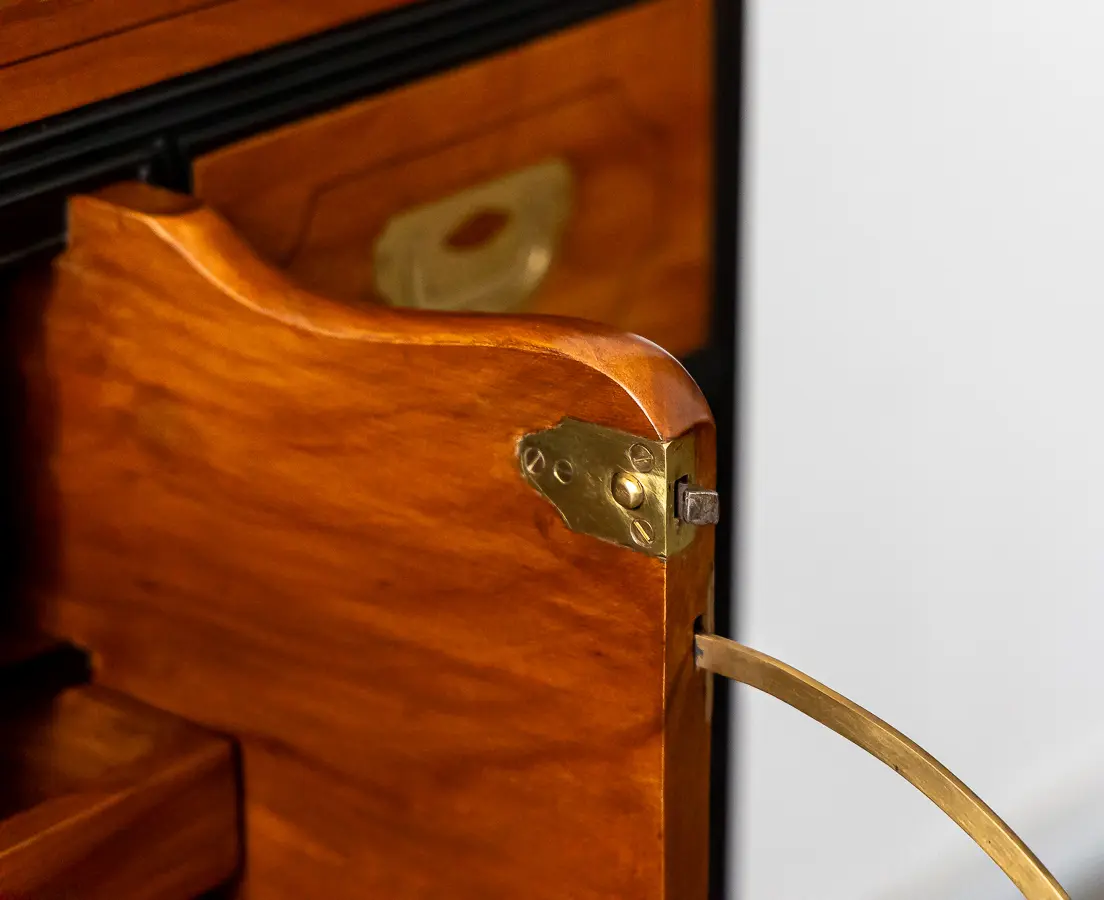 Camphor and Ebony Secretaire Chest of Drawers
