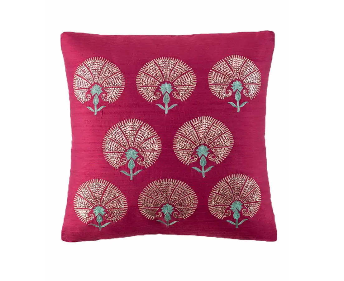 Omar Silk Cerise Cushion Good Earth - The Past Perfect Collection - Singapore