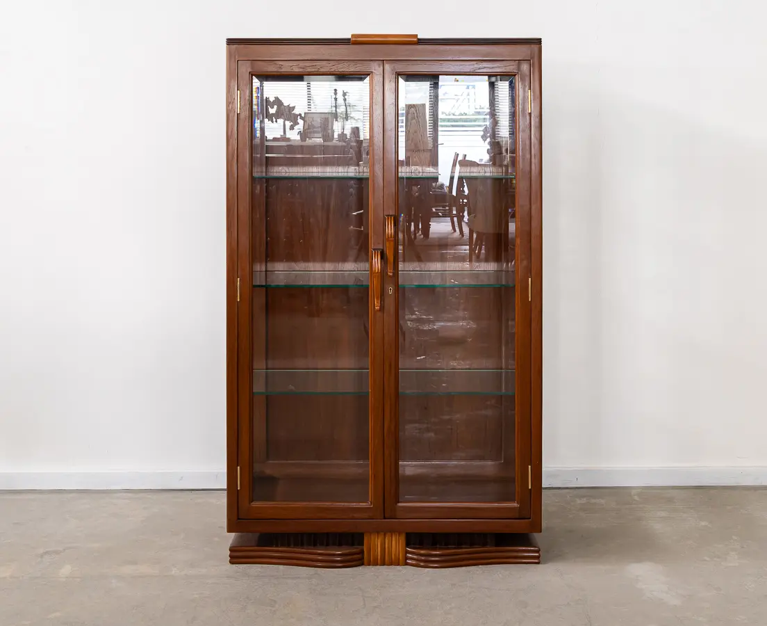Teakwood Art Deco Display Cabinet