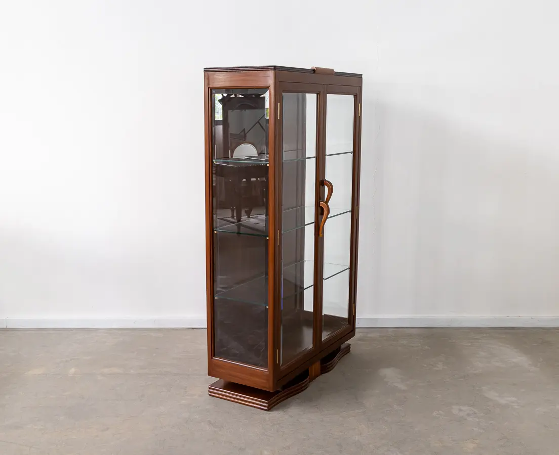 Teakwood Art Deco Display Cabinet