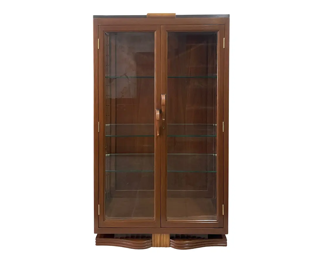 Teakwood Art Deco Display Cupboard