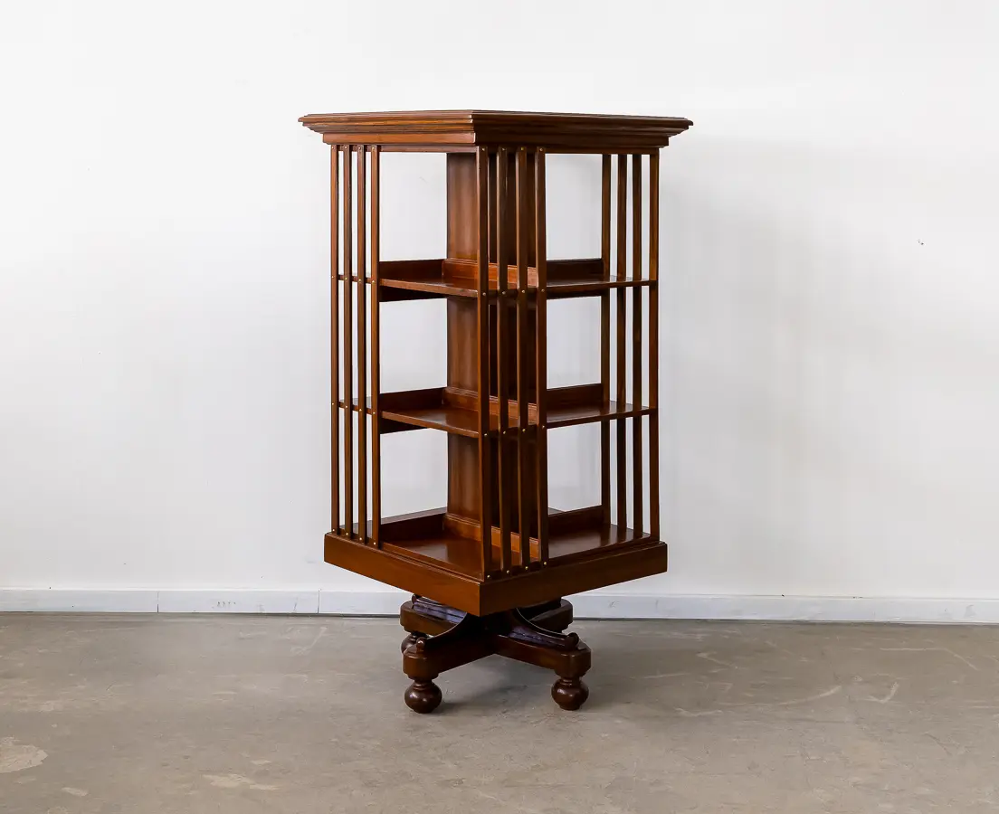 Teakwood Revolving Square Bookcase