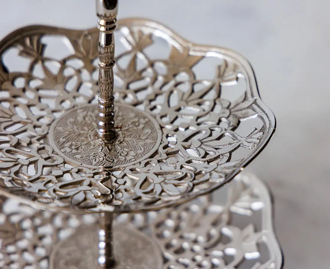 Padma Two Tier Stand - Good Earth - The Past Perfect Collection