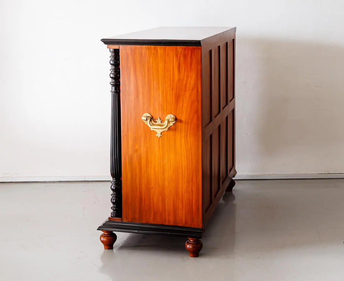 Antique Chests of Drawers - British Colonial Camphor & Ebony Secretaire Chest of Drawers - The Past Perfect Collection Singapore