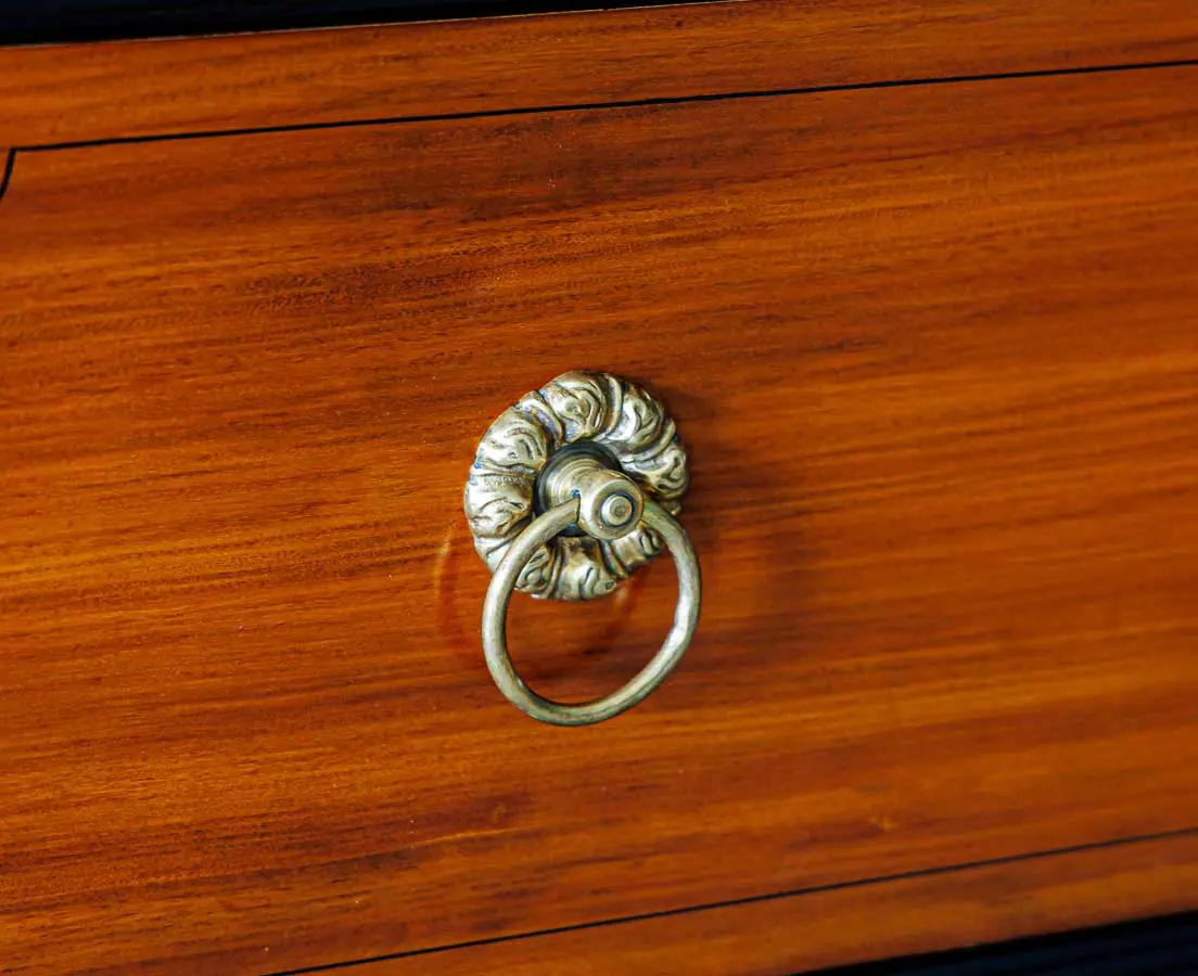Antique Chests of Drawers - British Colonial Camphor & Ebony Secretaire Chest of Drawers - The Past Perfect Collection Singapore