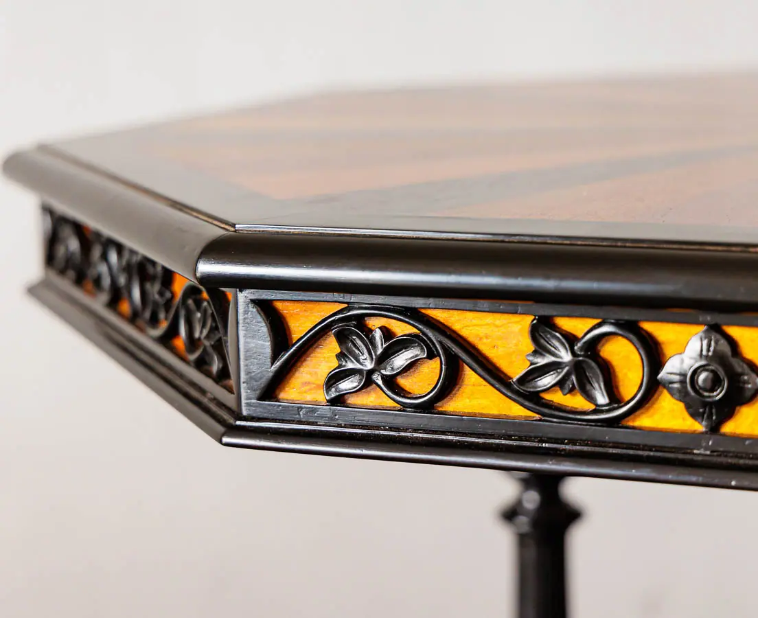 Antique Tables -British Colonial Ebony 5 Specimen Wood Table - The Past Perfect Collection - Singapore