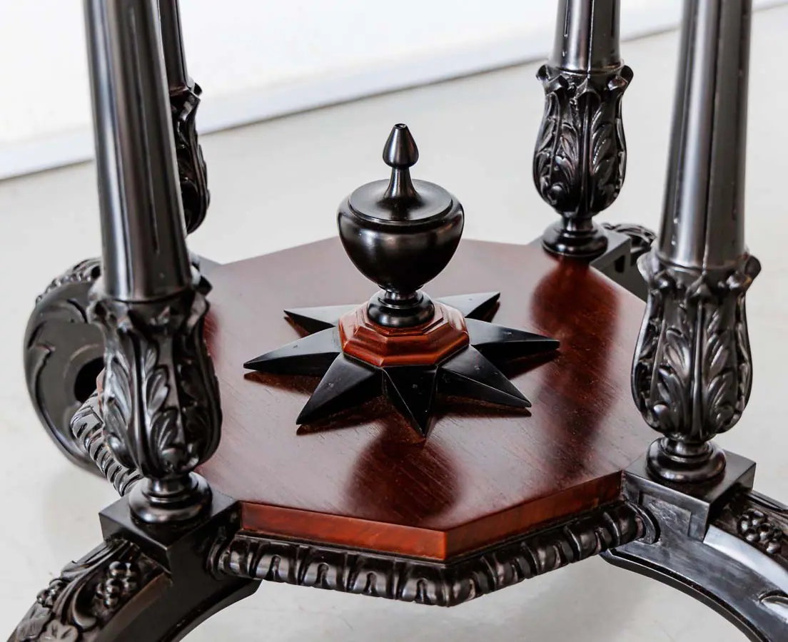 Antique Tables -British Colonial Ebony 5 Specimen Wood Table - The Past Perfect Collection - Singapore
