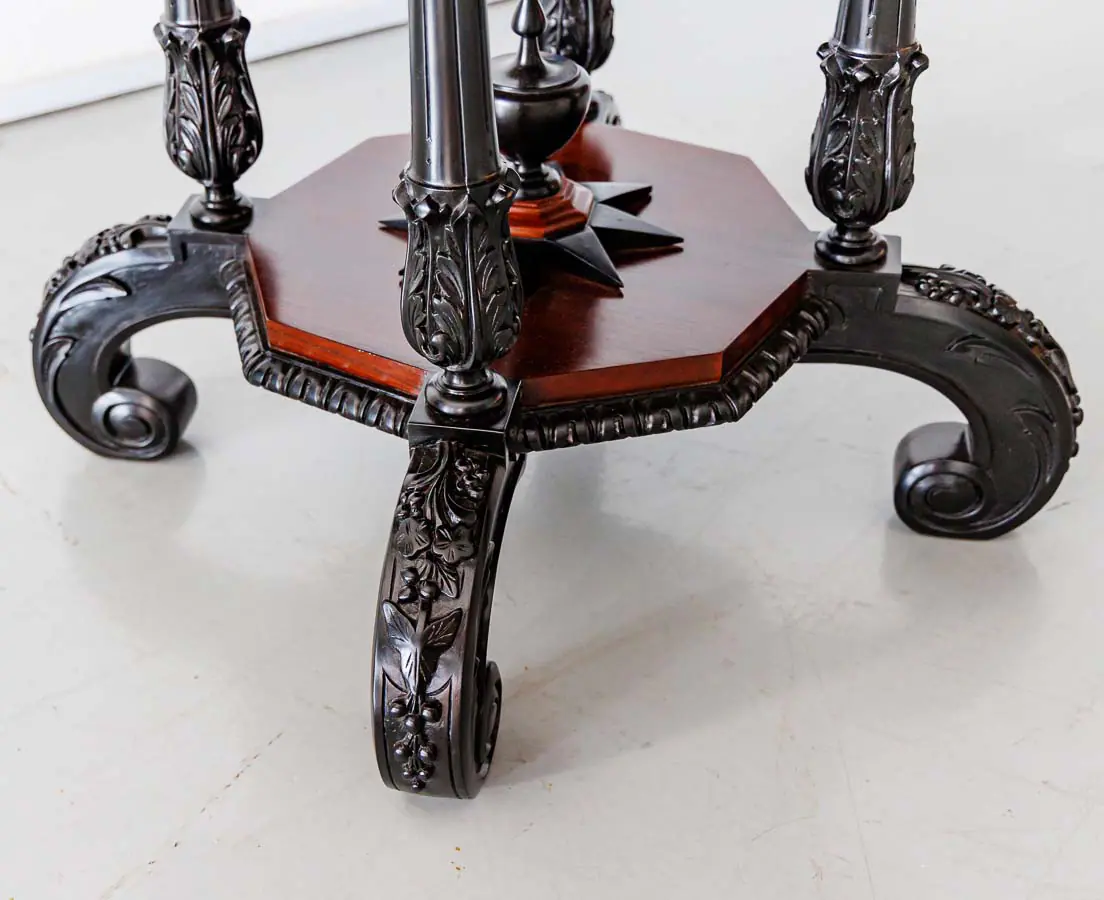 Antique Tables -British Colonial Ebony 5 Specimen Wood Table - The Past Perfect Collection - Singapore