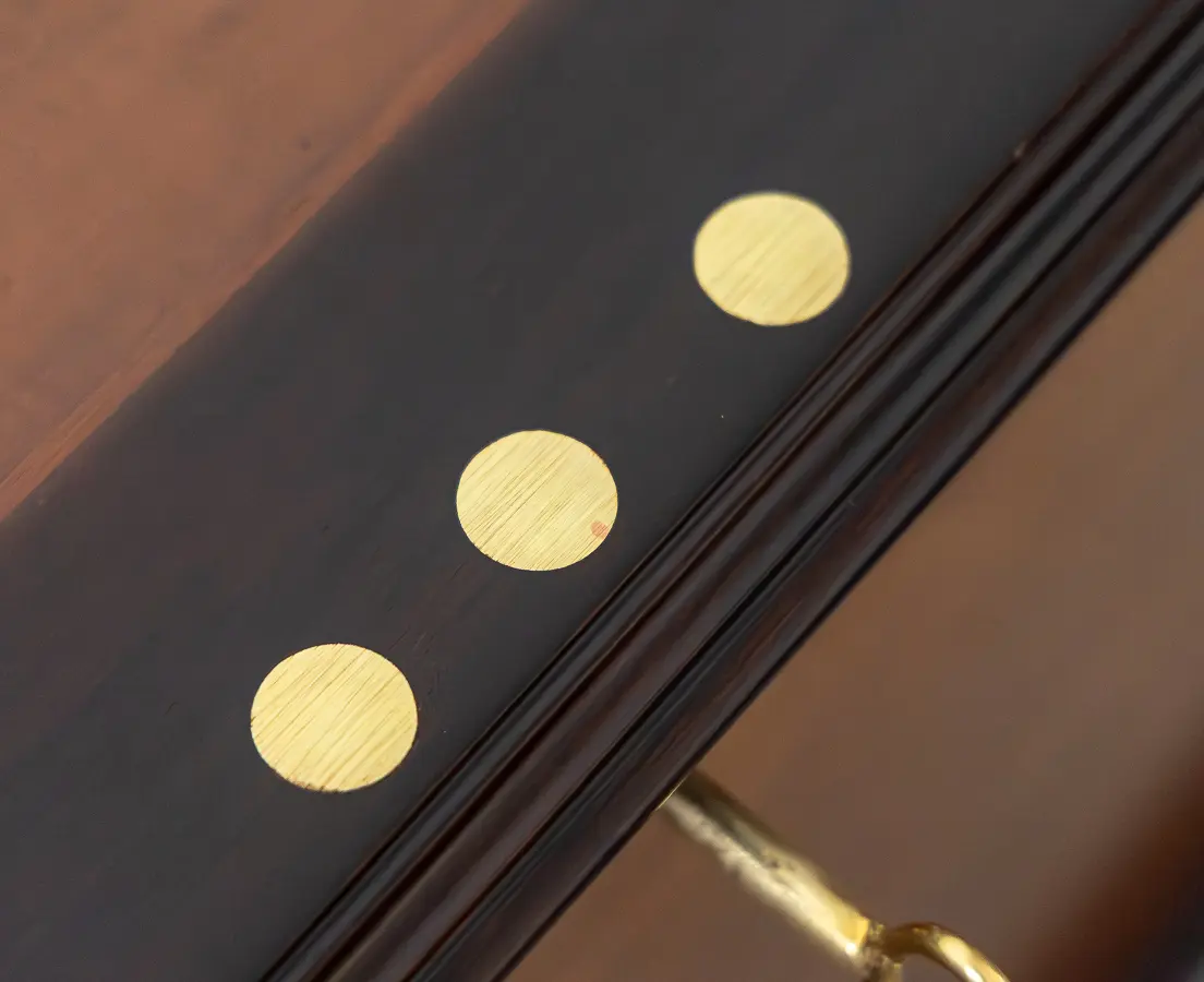 Teakwood and Rosewood Chest with Brass