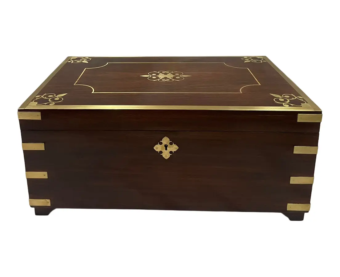 Rosewood Dressing Box with Camel Bone Inlay