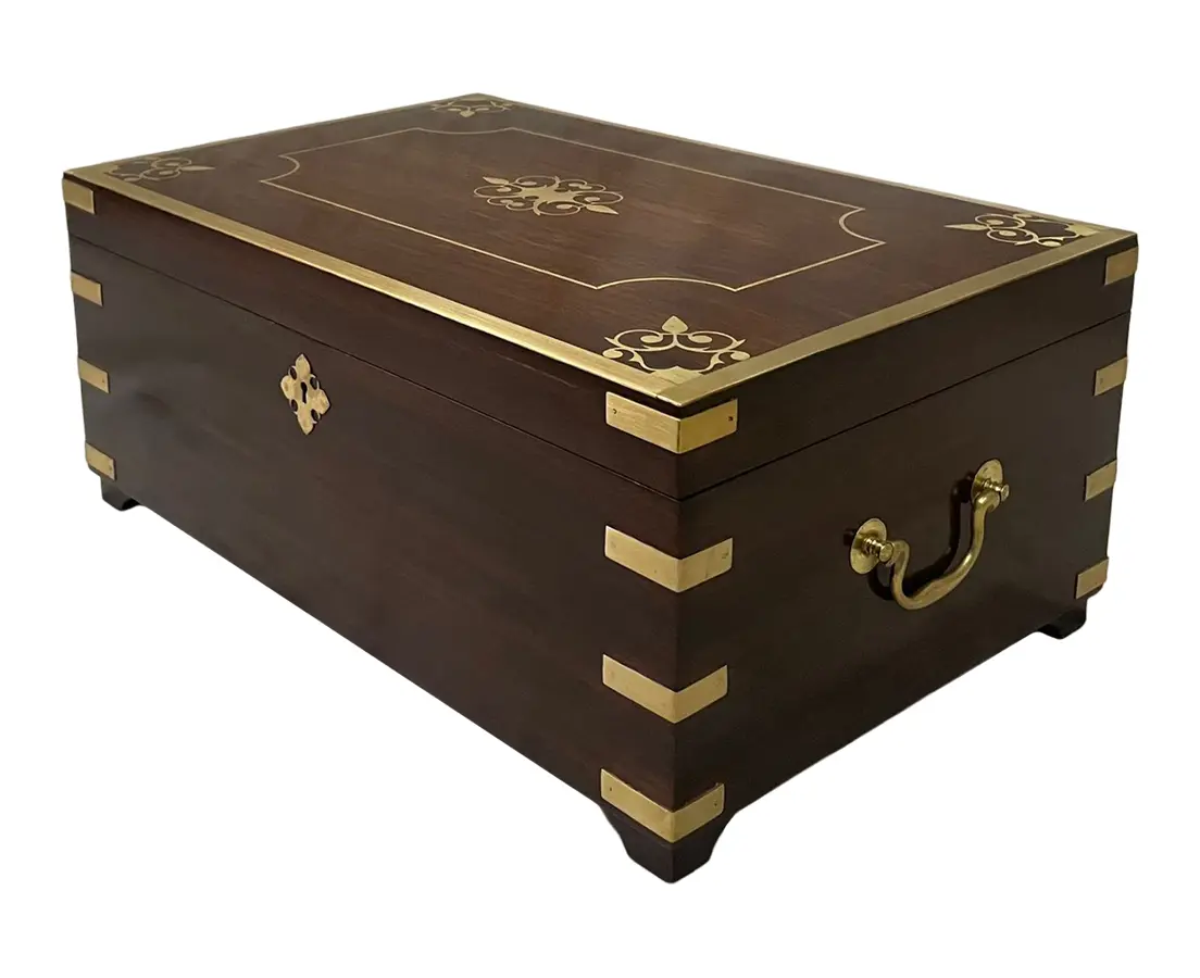 Rosewood Dressing Box with Camel Bone Inlay