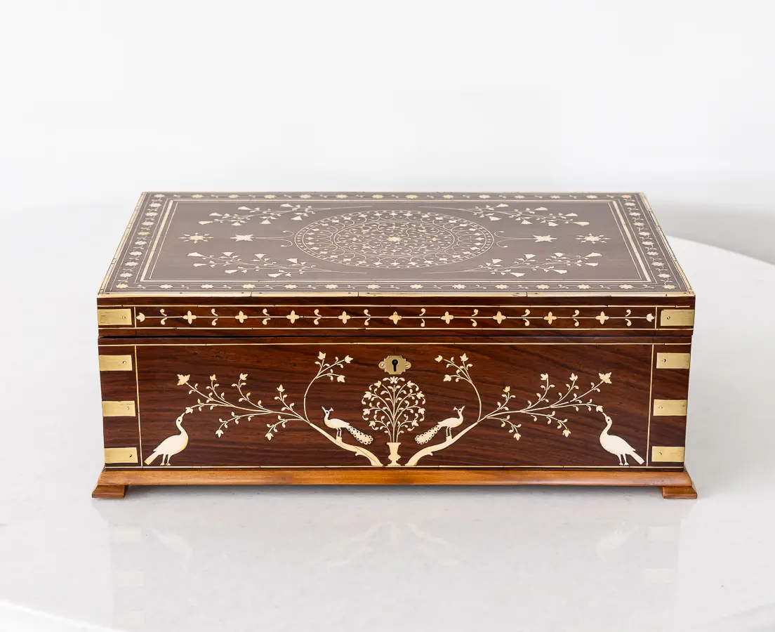 Rosewood Box with Ivory Inlay