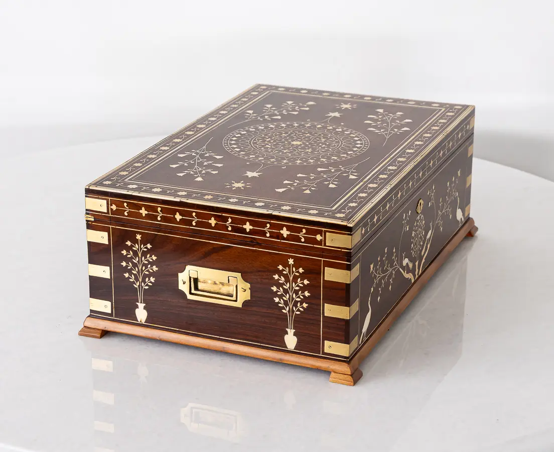 Rosewood Box with Ivory Inlay