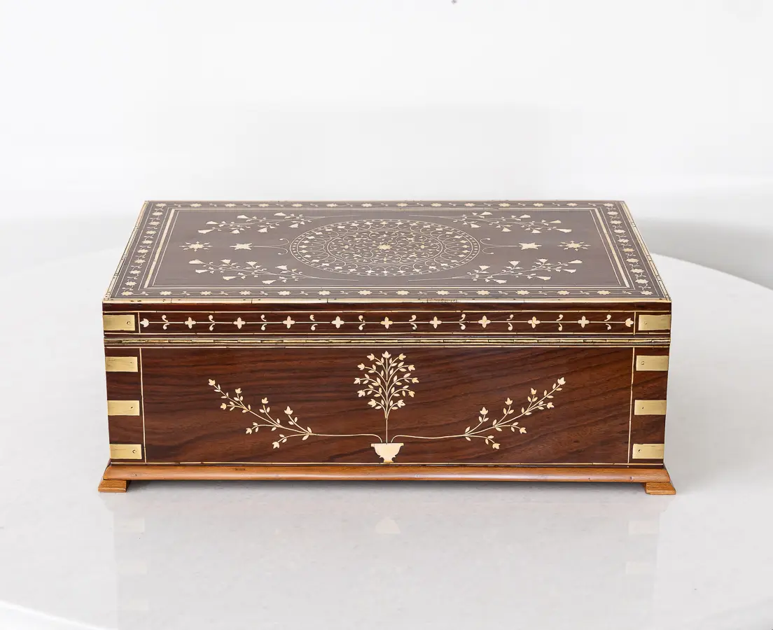 Rosewood Box with Ivory Inlay