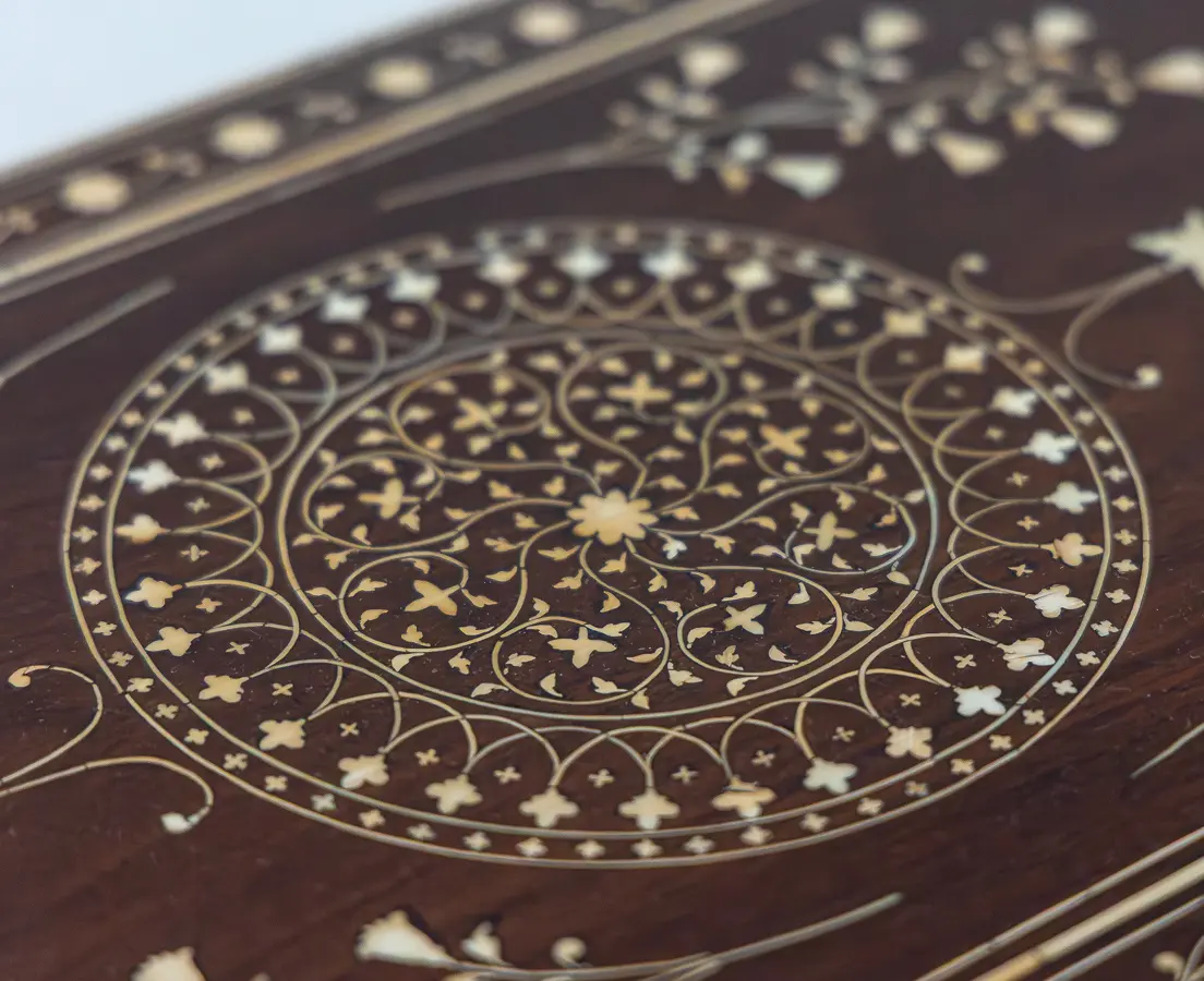 Rosewood Box with Ivory Inlay