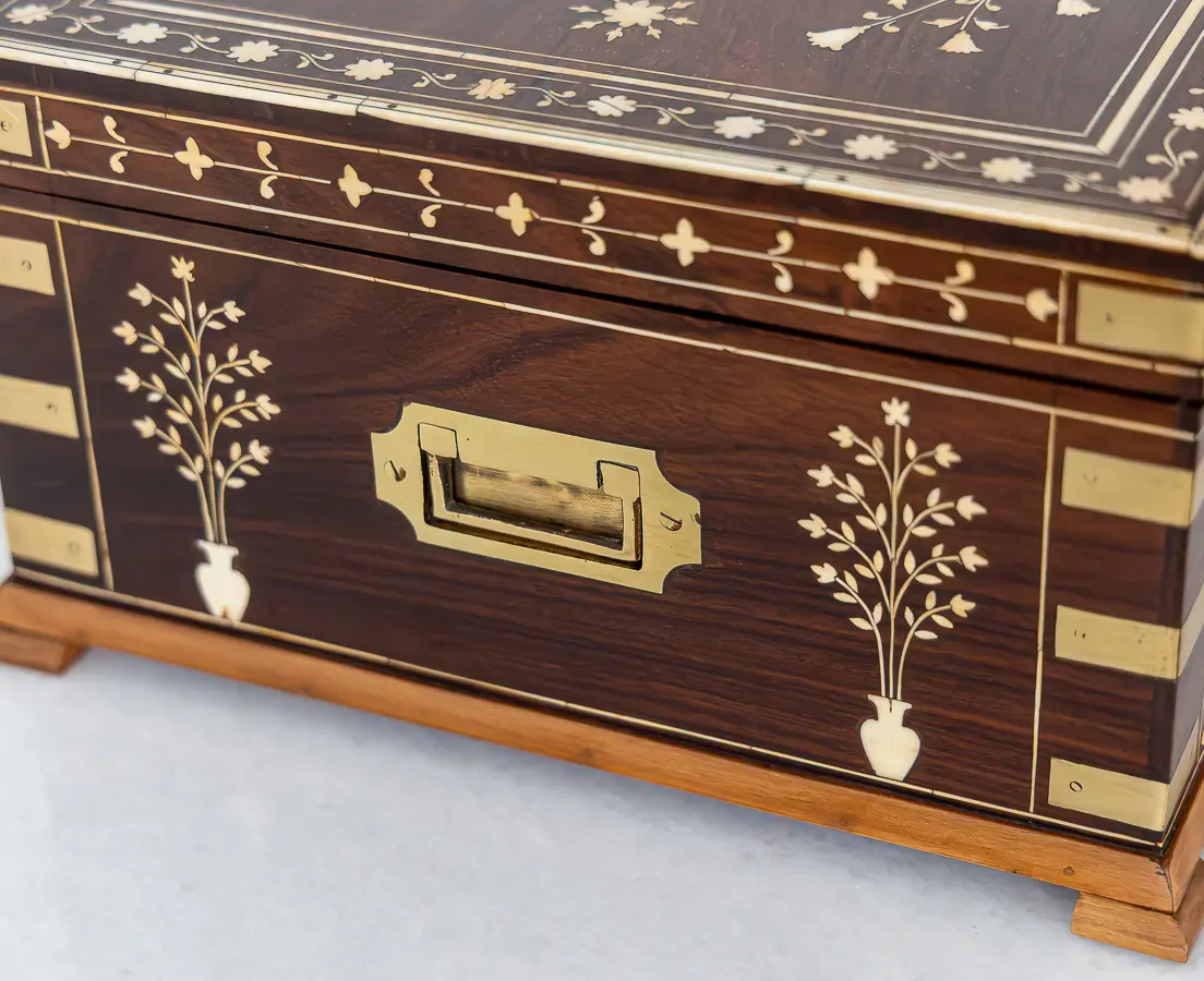 Rosewood Box with Ivory Inlay