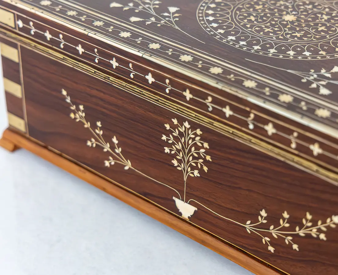 Rosewood Box with Ivory Inlay