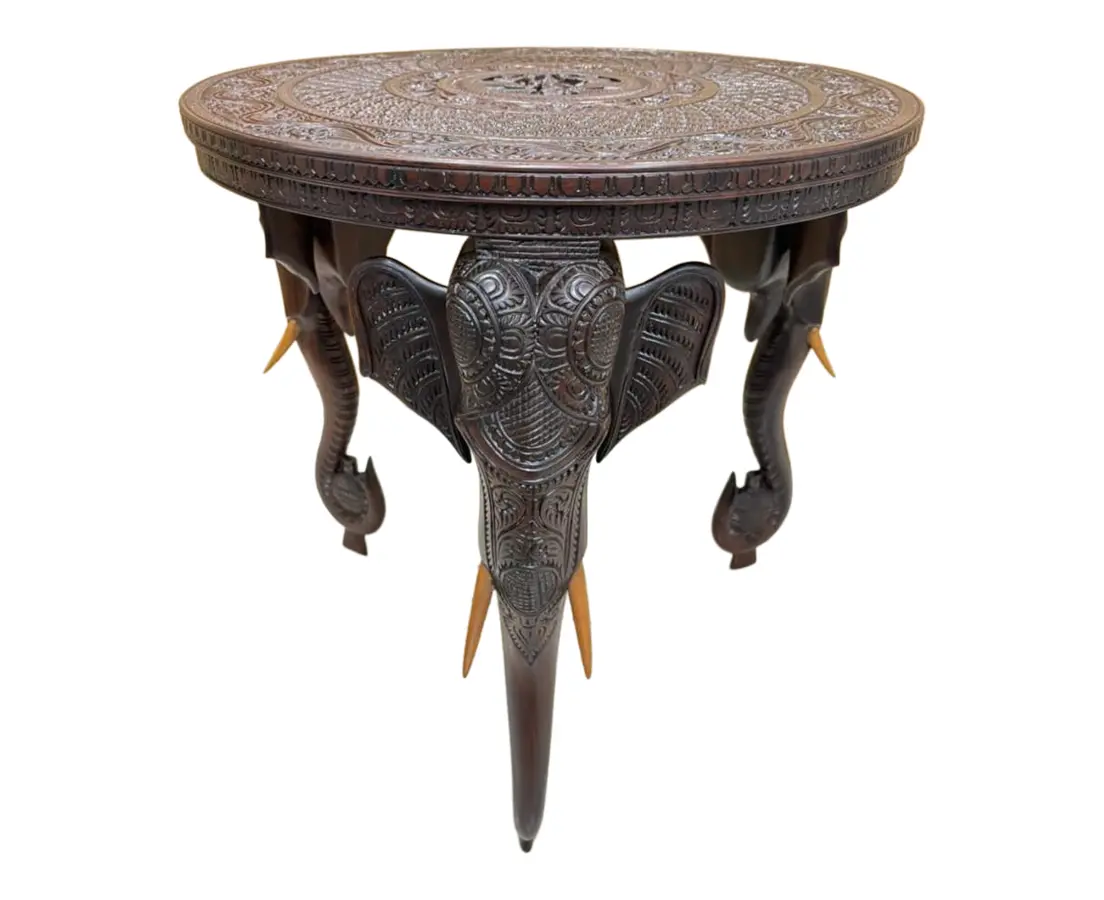 British Colonial Anglo-Indian Rosewood Elephant Table