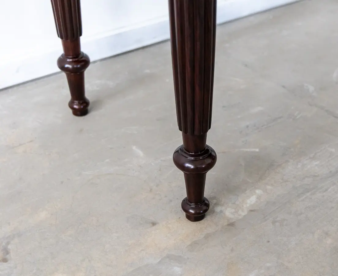 Rosewood Writing Desk with Three Drawers and Fluted Edge