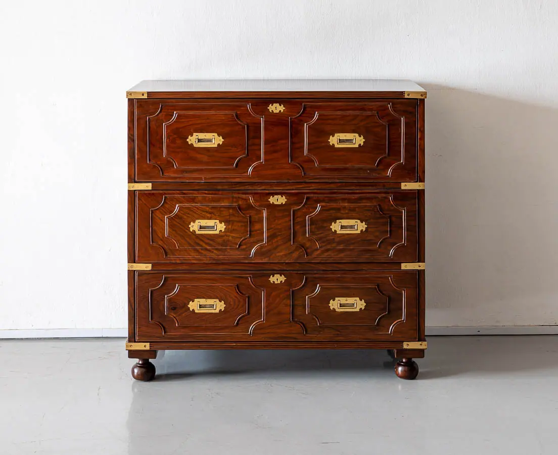 Antique Chests of Drawers - British Colonial Walnut Seretaire Chest of Drawers - The Past Perfect Collection - Singapore