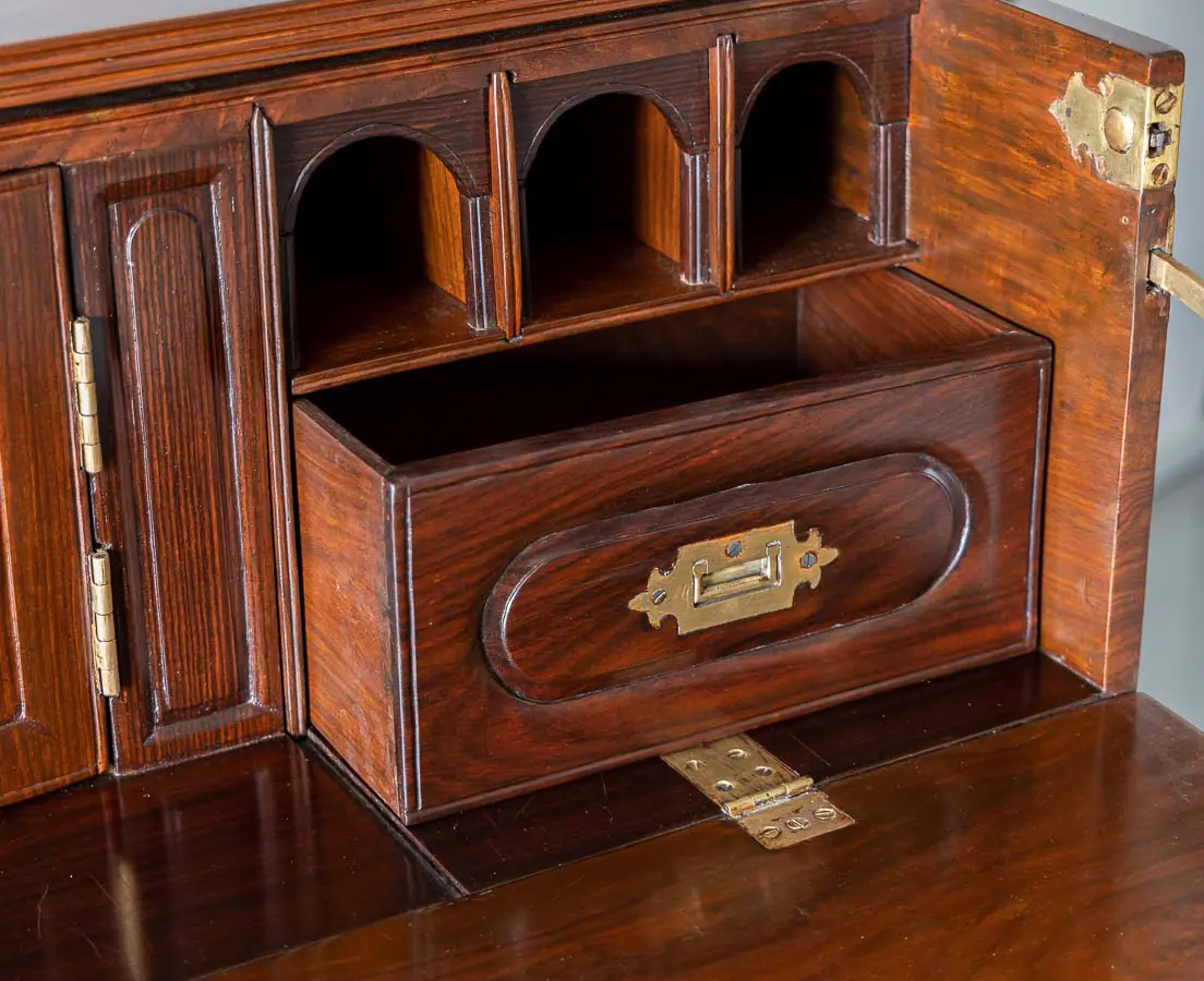 Antique Chests of Drawers - British Colonial Walnut Seretaire Chest of Drawers - The Past Perfect Collection - Singapore