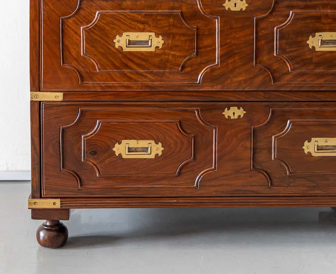 Antique Chests of Drawers - British Colonial Walnut Seretaire Chest of Drawers - The Past Perfect Collection - Singapore
