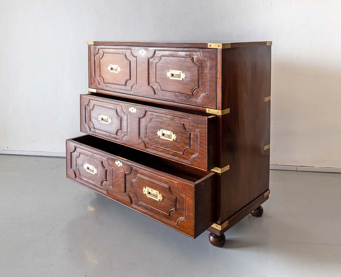 Antique Chests of Drawers - British Colonial Walnut Seretaire Chest of Drawers - The Past Perfect Collection - Singapore