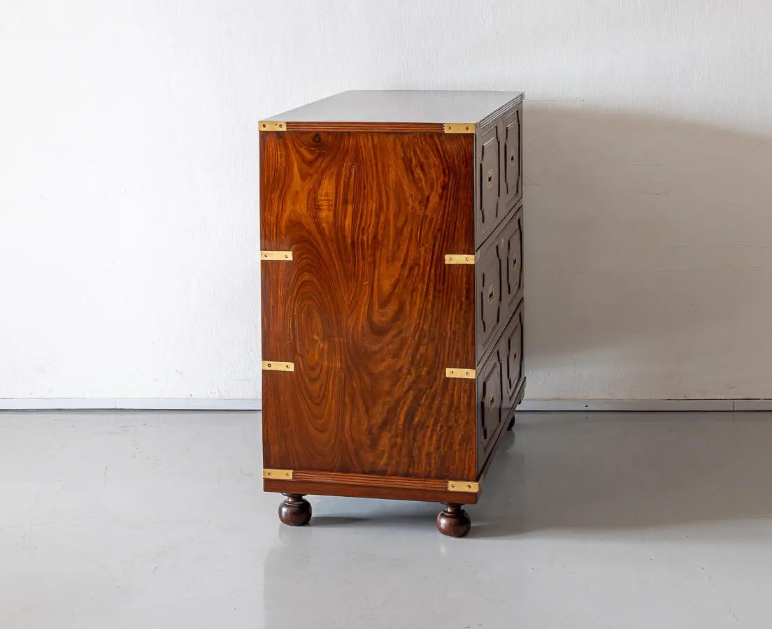Antique Chests of Drawers - British Colonial Walnut Seretaire Chest of Drawers - The Past Perfect Collection - Singapore