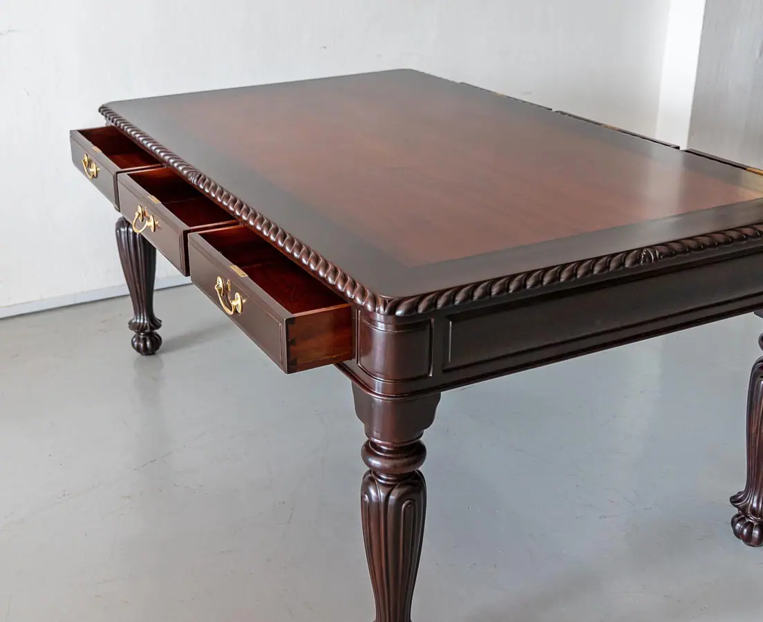Antique Desks - British Colonial Rosewood & Mahogany Partners' Desk - The Past Perfect Collection - Singapore