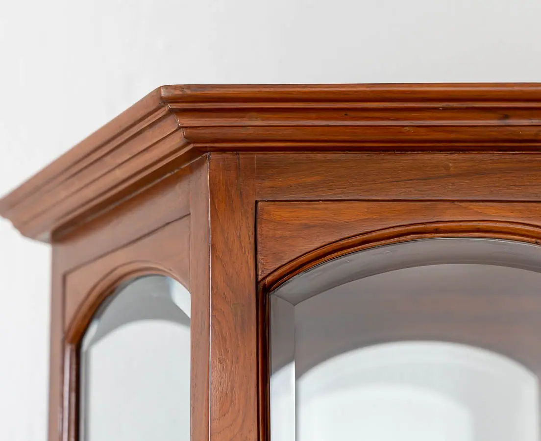 Antique Display Cabinets - British Colonial Hexagonal Display Cabinet - The Past Perfect Collection - Singapore