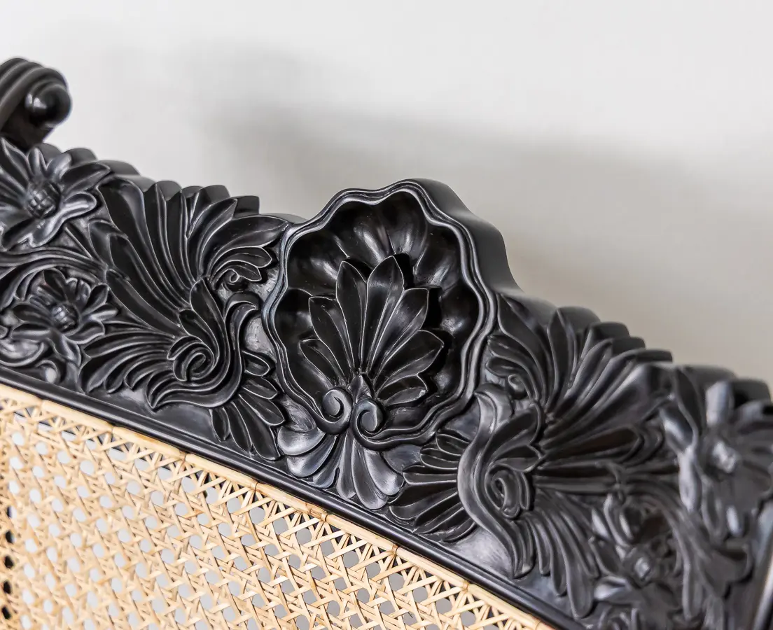 Ebony carved library chairs