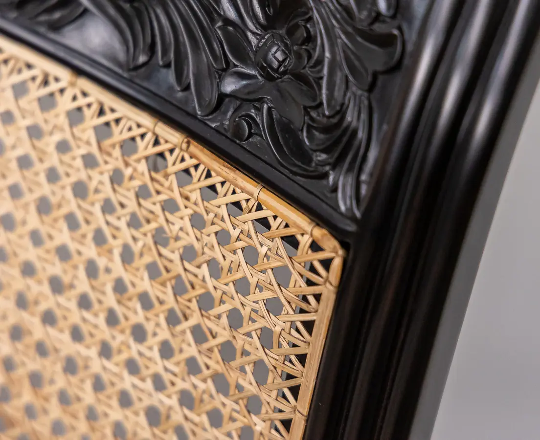 Ebony carved library chairs
