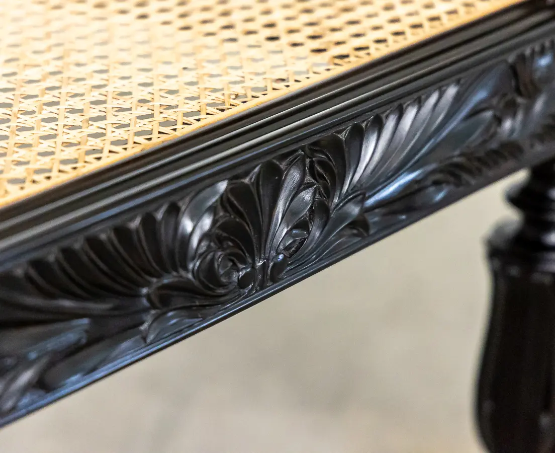 Ebony carved library chairs