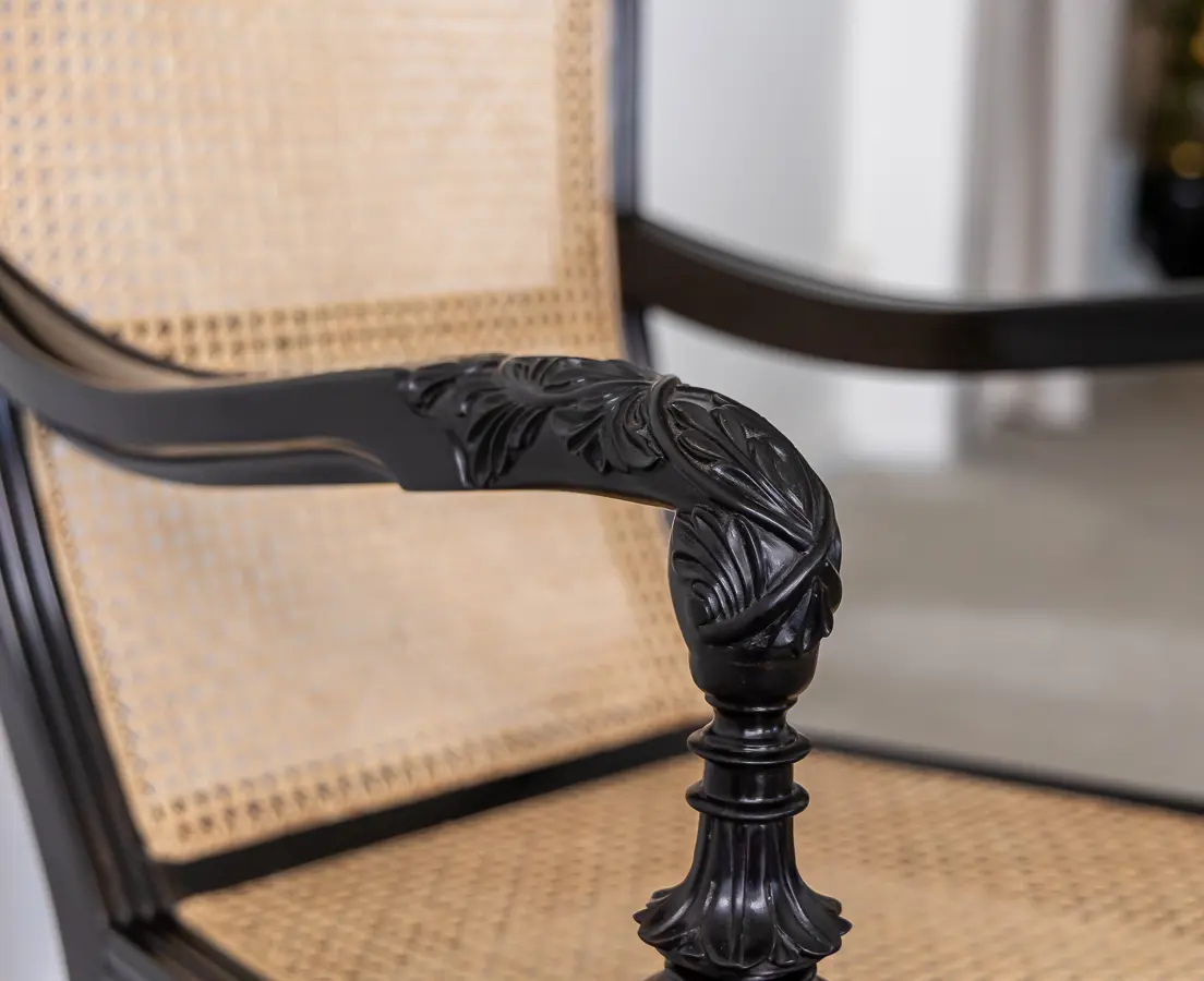 Ebony carved library chairs