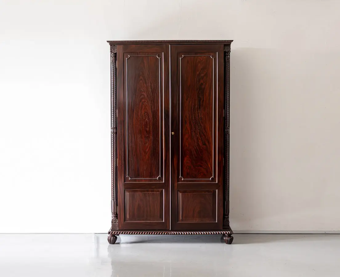 Antique Cupboards - British Colonial Rosewood Almirah - The Past Perfect Collection - Singapore