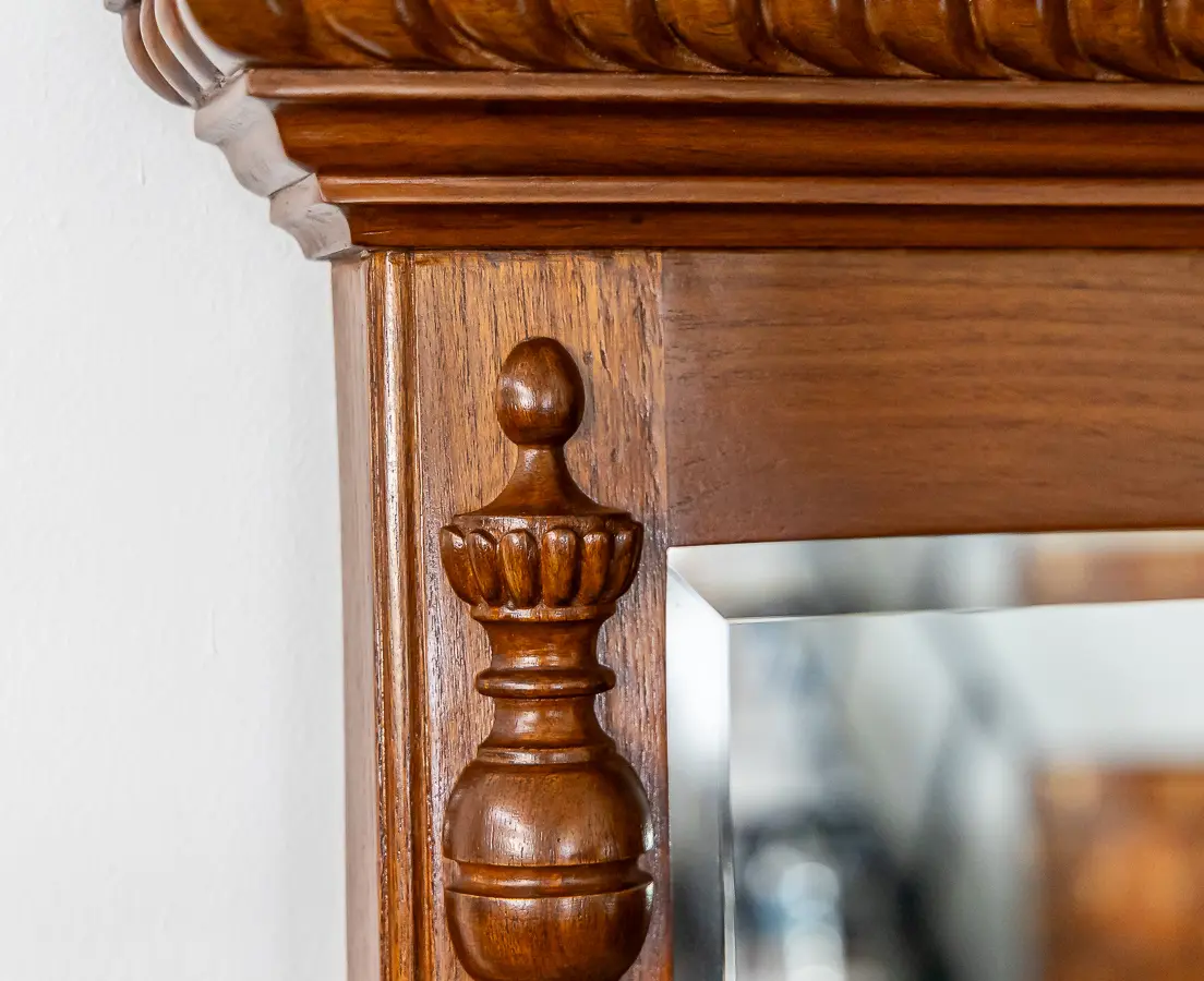 Teakwood (Pair) of Mirrors with Peacocks