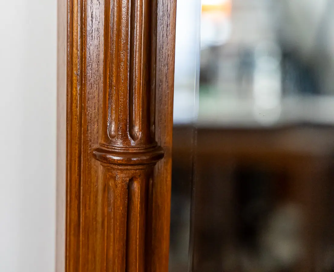 Teakwood (Pair) of Mirrors with Peacocks
