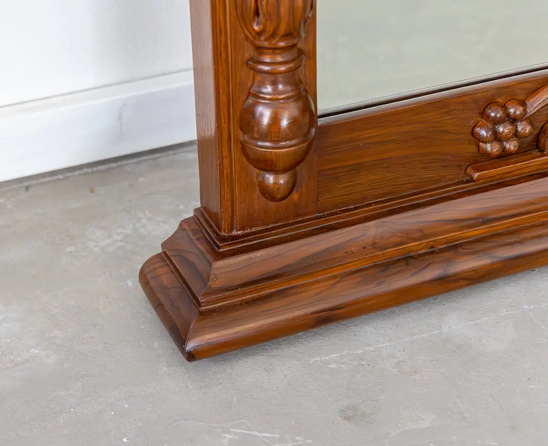 Teakwood (Pair) of Mirrors with Peacocks