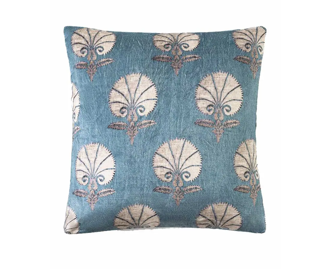 Carnation - Teal Good Earth Cushion– The Past Perfect Collection