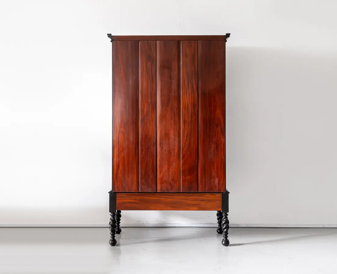 Antique Cupboards - Portuguese Colonial Ebony Cupboard on Stand - The Past Perfect Collection - Singapore