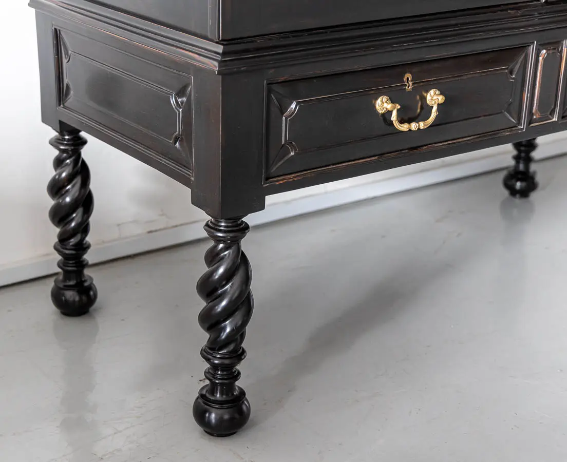 Antique Cupboards - Portuguese Colonial Ebony Cupboard on Stand - The Past Perfect Collection - Singapore