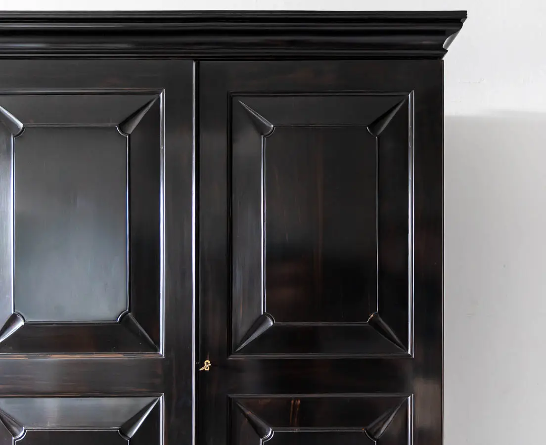 Antique Cupboards - Portuguese Colonial Ebony Cupboard on Stand - The Past Perfect Collection - Singapore