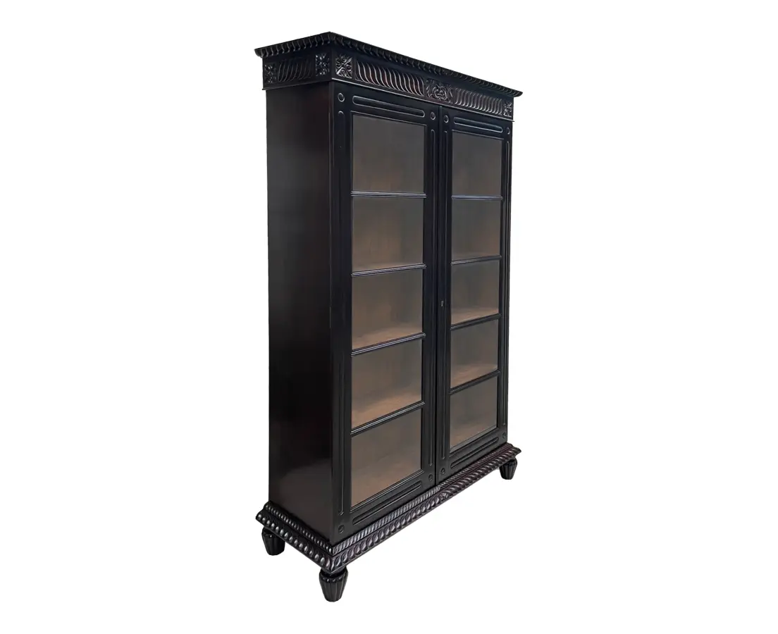 Rosewood Bookcase with beveled glass