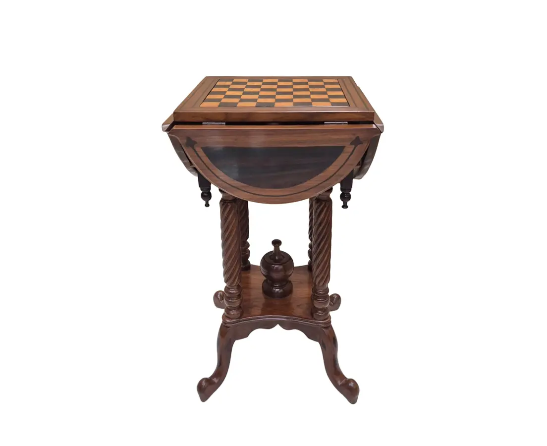 Teakwood and Rosewood Chess Table