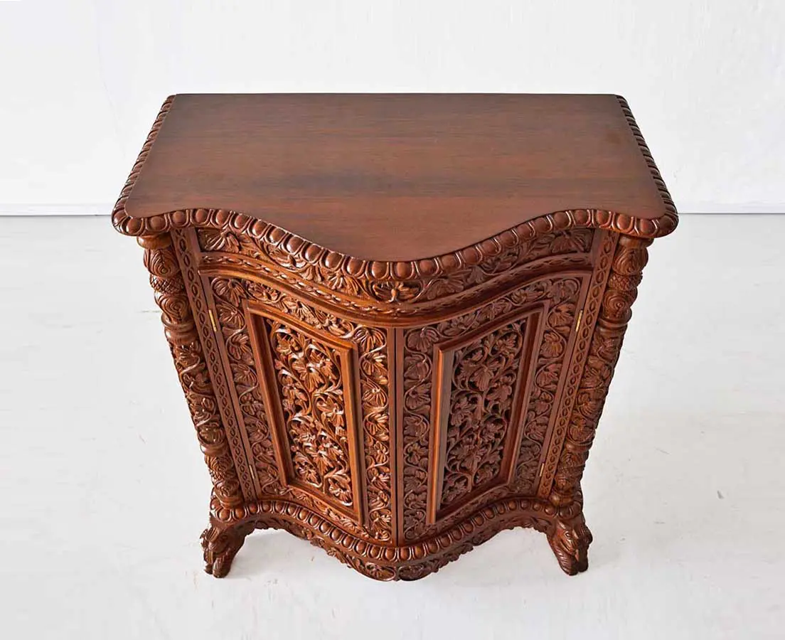 British Colonial Carved Teakwood Sideboard - The Past Perfect Collection - Singapore