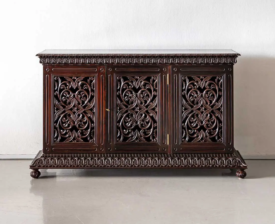Antique Carved Rosewood Sideboard - The Past Perfect Collection - Singapore