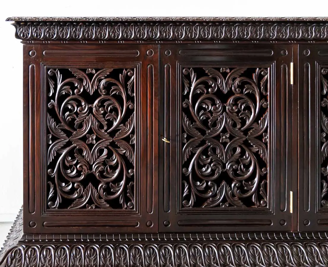 Antique Carved Rosewood Sideboard - The Past Perfect Collection - Singapore