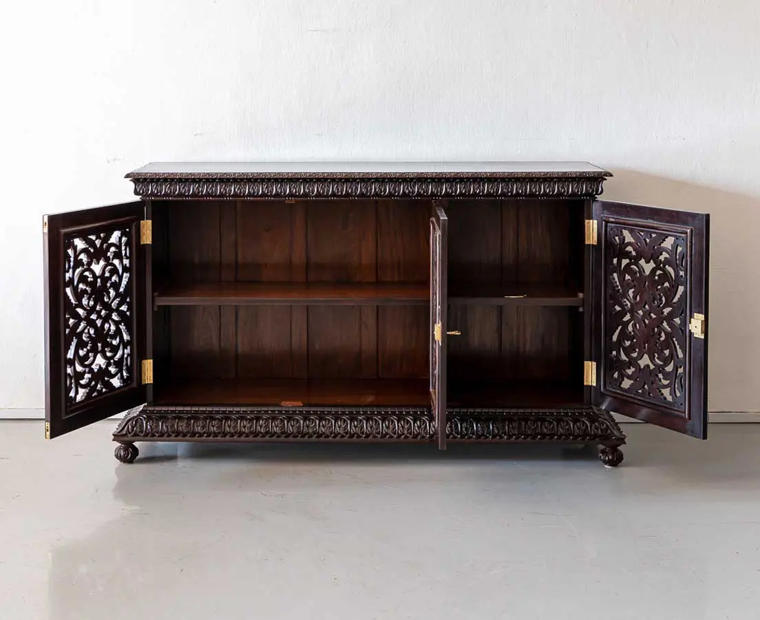 Antique Carved Rosewood Sideboard - The Past Perfect Collection - Singapore